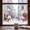 Storefront Glass Stickers Christmas Snowman/Santa Claus/Reindeer Window Clings, Reusable Static Stickers, Santa Claus Snowman Wall Decor PVC Removable