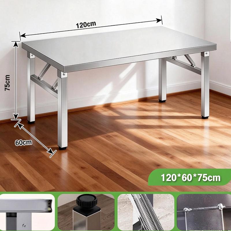 Stainless Steel Folding Table For Home Bbq Kitchen Food Prep Outdoor Bench Table Foldable Dining Table Portable