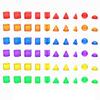 60Pcs Geometric Solids Shape Blocks 3D Shapes Colorful Educational Toy Translucent Pattern