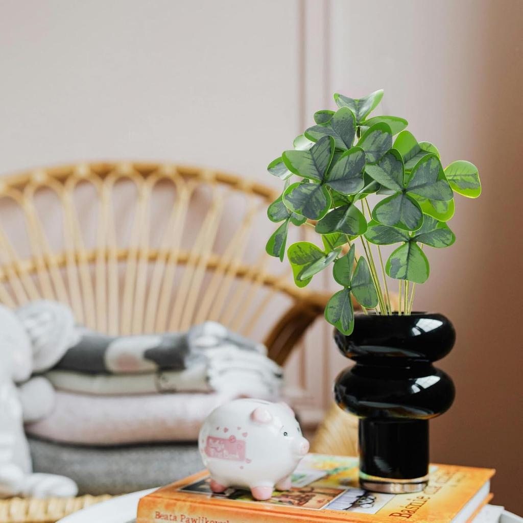 IMIKEYA Artificial Shamrock Clovers Plants Simulated Green Plants - St Patricks Day Lifelike Greenery Bouquets Floral Stems Bonsai for Irish Party