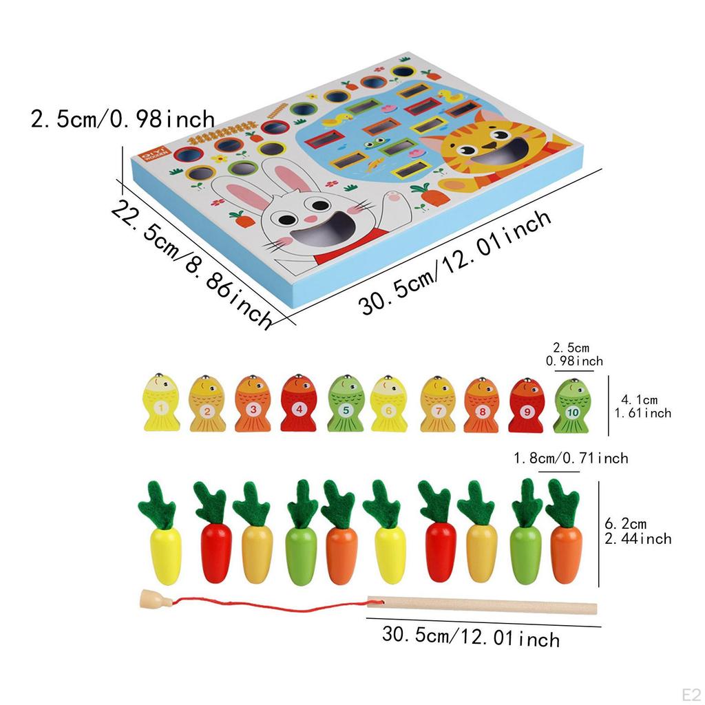 Wood Carrot Toy Set Sorting Stacking Games for Party Classroom Childrens Day