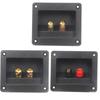 Two-Position Speaker Terminal Box with Plastic Posts and Sealing Gasket for HiFi Audio Wiring