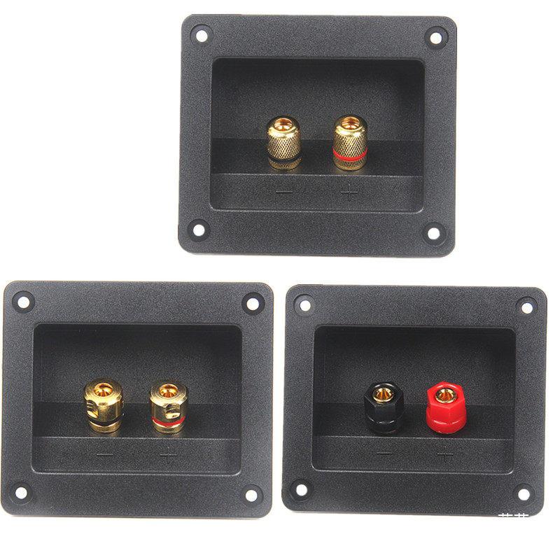 Two-Position Speaker Terminal Box with Plastic Posts and Sealing Gasket for HiFi Audio Wiring