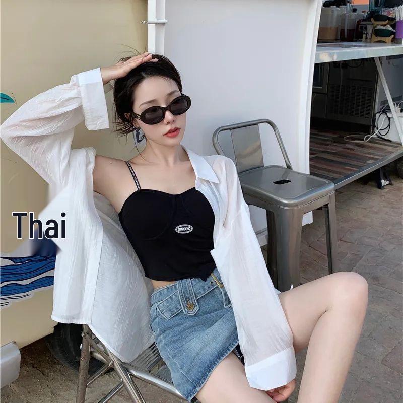 Women's Korean Style Backless Sun Protection Cardigan - Long Sleeve, Lightweight, Loose-Fit for Spring & Summer.