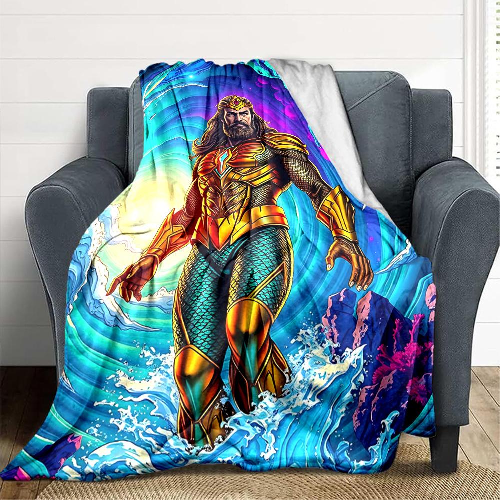

1pc Aquaman, Sea Kingdom Blanket | Polyester Fiber, All-Season Comfort for Sofa, Bed, Office, Car, Camping, Ideal Home Decor & Gift, Office Comfort yy 100x150cm