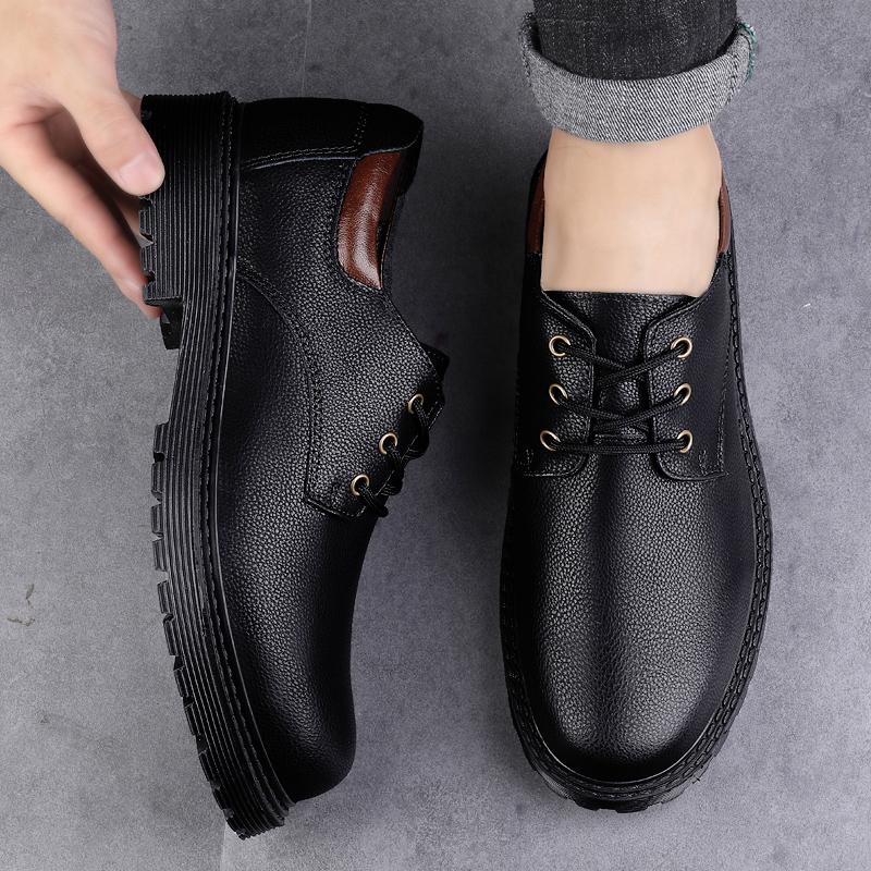 Fashion Autumn Winter  Warm Plush Men Outdoor Shoes England Trend Casual Shoes Male Suede Oxford Wedding Leather Dress Office Work Shoes