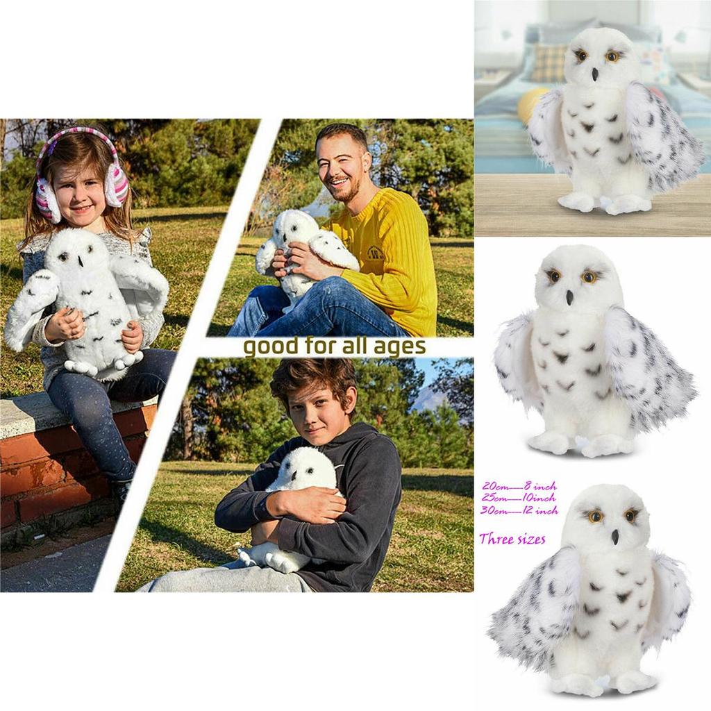 Adorable Wizard Snowy Owl Plush Toy Soft Stuffed Doll For Kids Christmas Gift