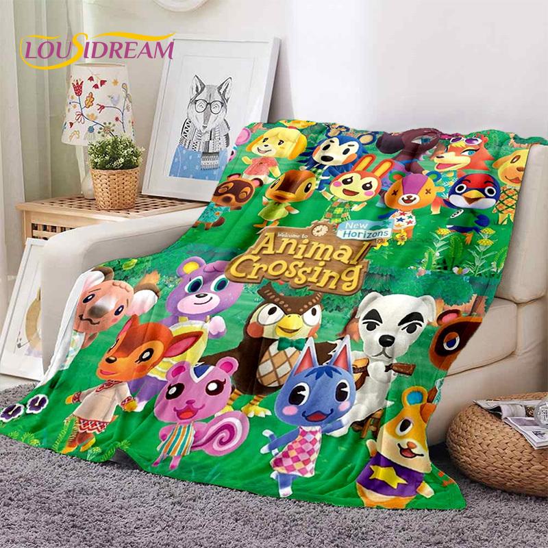 Cute Animal Crossing New Horizons Cartoon Soft Blankets,Throw Blanket Comfortable Blanket for Picnic Beds Sofa Home Bedroom Kids
