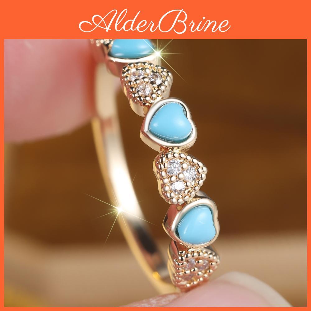 Cute For Zircon Heartshaped Rings Women Luxury Gold Color Wedding Party Jewelry Gifts