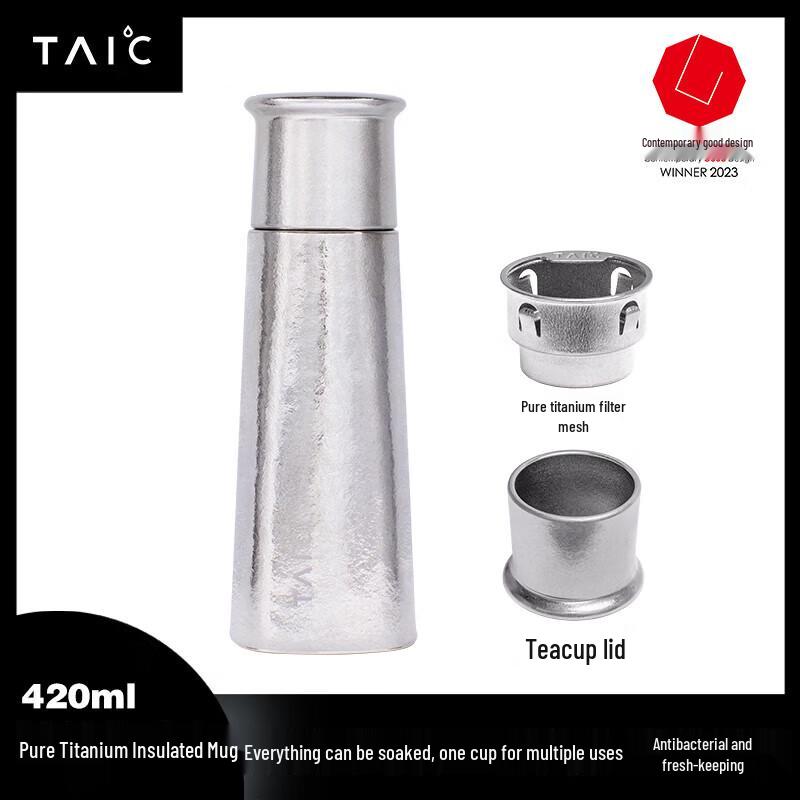 TAIC Pure Titanium Tea Infuser Thermos 420ml