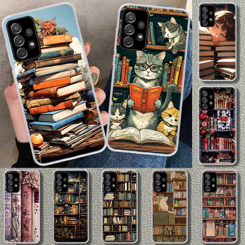 Read Books Illustration Reading Phone Case Cover for Samsung Galaxy A12 A22 A32 A52 A72 A02S A51 A50S A31 A20S A10S Note 20 Ultr