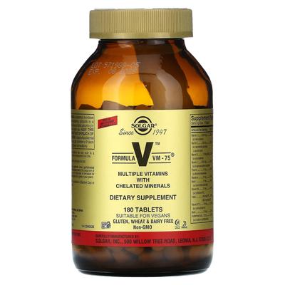 Formula V, Vm-75, Multivitamín s chelatovanými minerály, 180 tablet