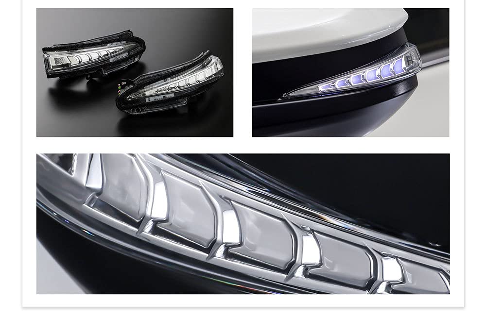 AVEST VerticalArrow Sequential LED Door Mirrors with Flowing Turn Signals (All Chrome) for Toyota Harrier 80/60 Series