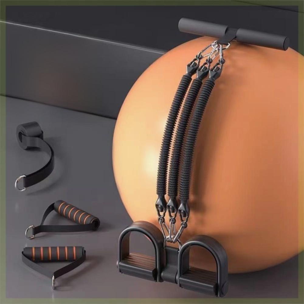 

Non-Slip Tension Pedal Ankle Puller with Handles Yoga Sit-Up Leg Stretch Rope Home Gym Workouts Black-75LB