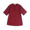 Vintage V-neck Cotton Linen Hanfu Top - Mid-sleeve Zen Tea Ceremony Shirt