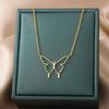 Simple new hollow butterfly pendant k stainless steel butterfly collarbone chain necklace female popular jewelry