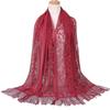 Summer Long Scarf Shawl Scarf Hood Solid Color Lace Hollow Tassel Scarf for Women