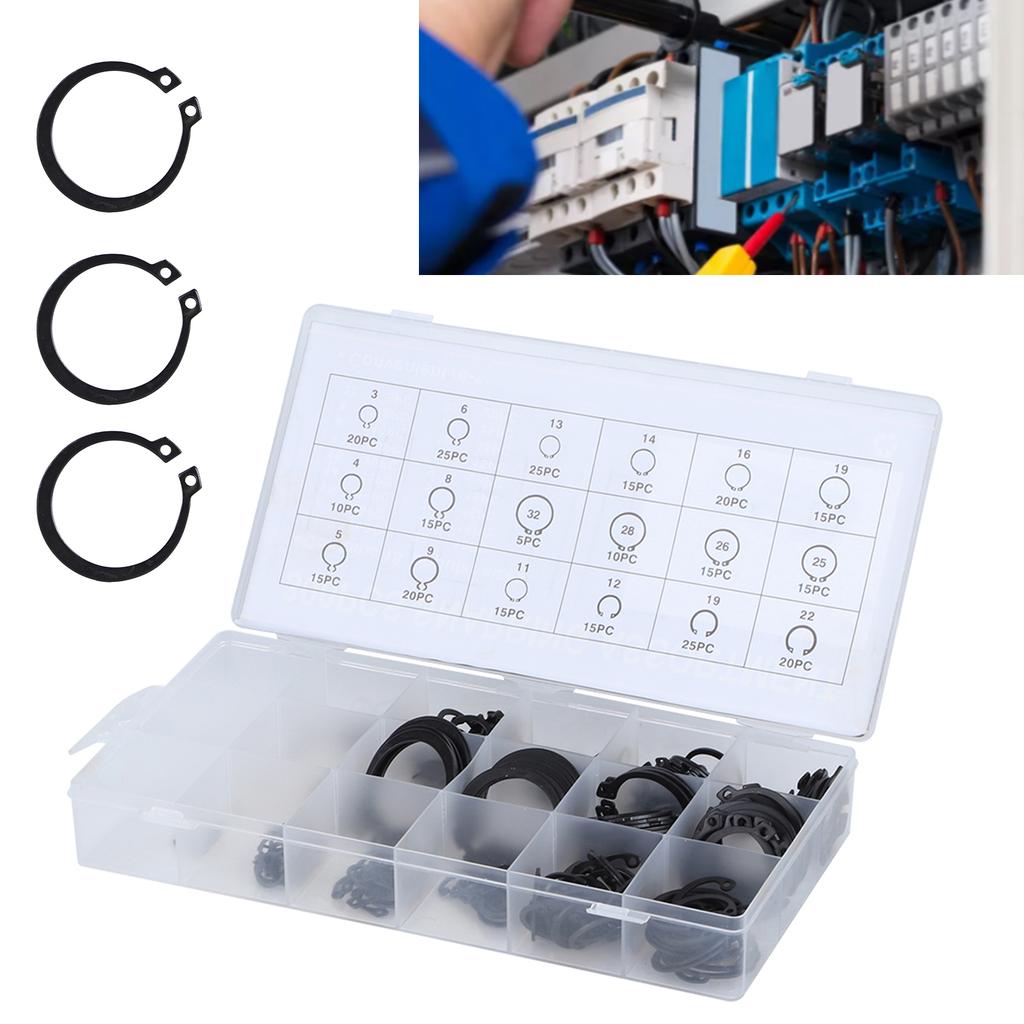 300pcs 2-32mm E Circlip Assortment Set, External Circlip Set for B s,  , Pulleys with Plastic Storage Case