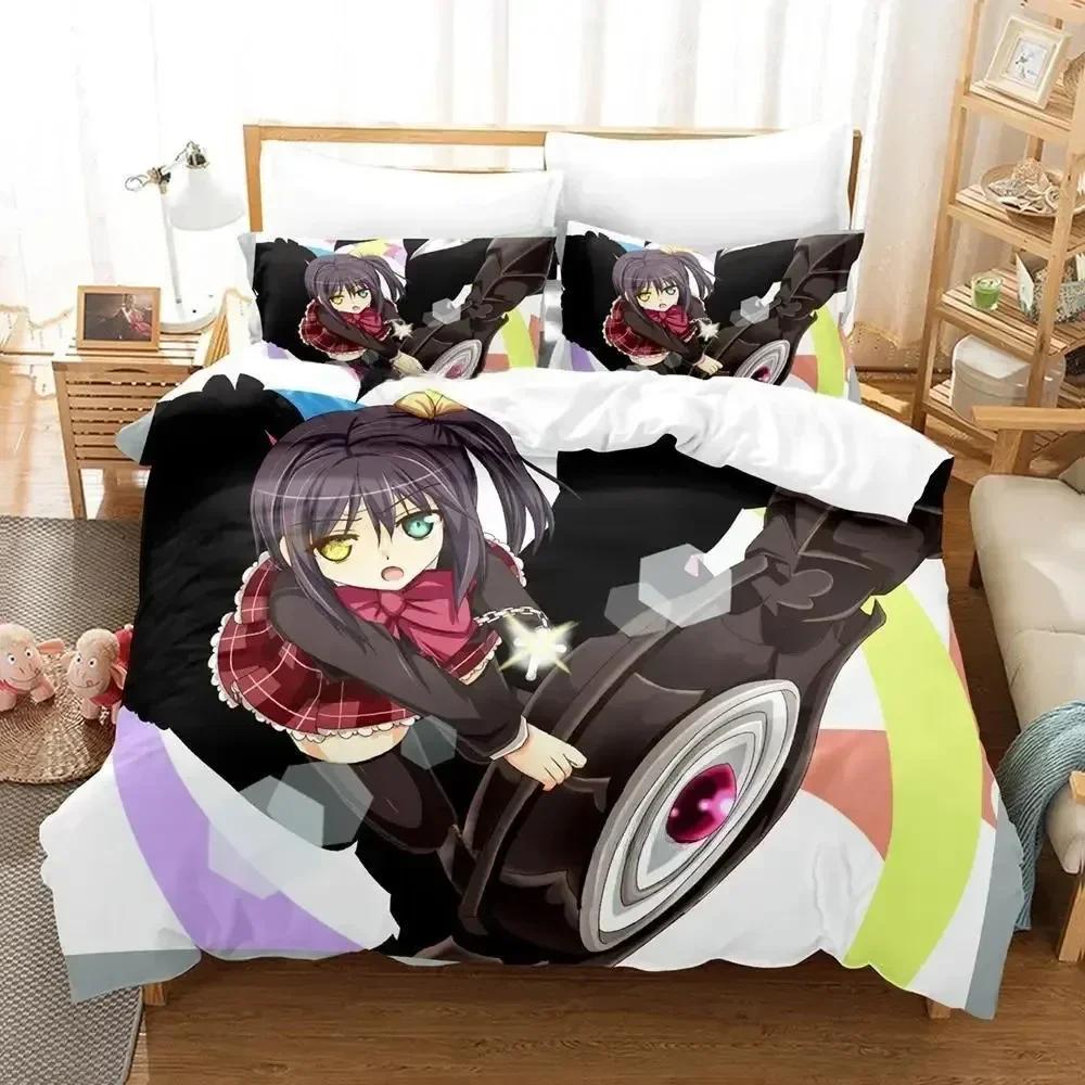 Kawaii Girl Love Chunibyo Other Delusions Bedding Set Printed With Pillowcase Duvet Cover Soft Queen King Size Bedclothes Home