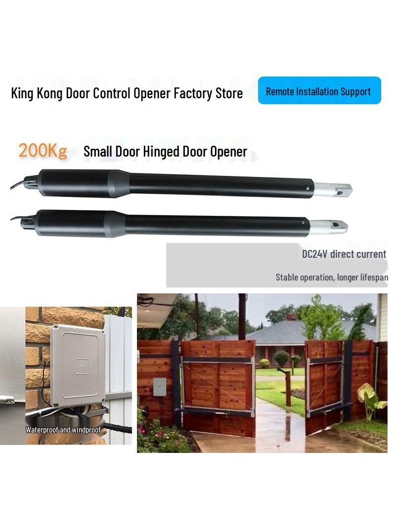

Electric Remote Control Swing Gate Opener for Small Hinged Doors - Solar Powered with Straight Arm Z-shaped Opening WiFi Mobile App Door Opening