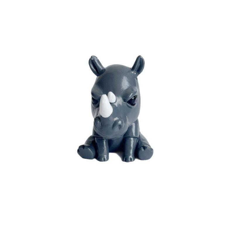 New Angry Little Rhino Resin Statue Ornament for Home and Office Tabletop Ornaments