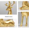 2PCS Resin Christmas Reindeer Figurines Miniature Figurine Sitting Standing Deer Elk Sculpture Home Decoration Ornament