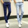Autumn and Winter New Pure Black Slim-fitting Pants Classic Teen Elastic Jeans Men's Pencil Pants