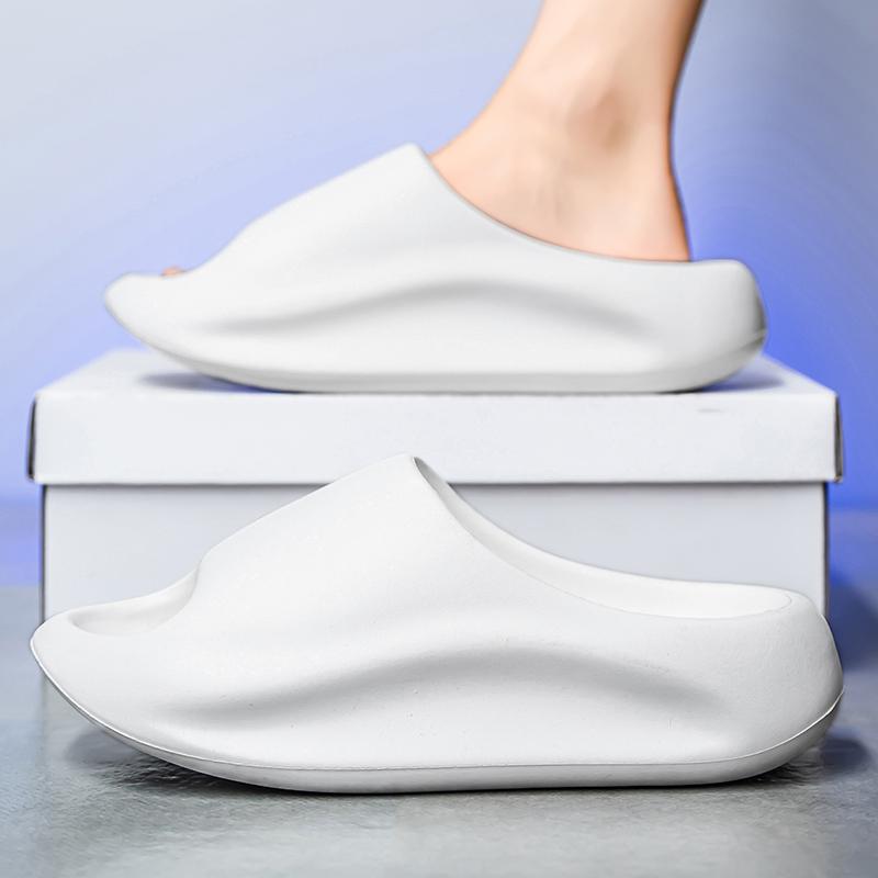 Sommer Dicke Sohle Höhensteigernd Weiche Eva Hausschuhe Für Paare Einfarbige Modische Hausschuhe Outdoor Freizeit Sandalen