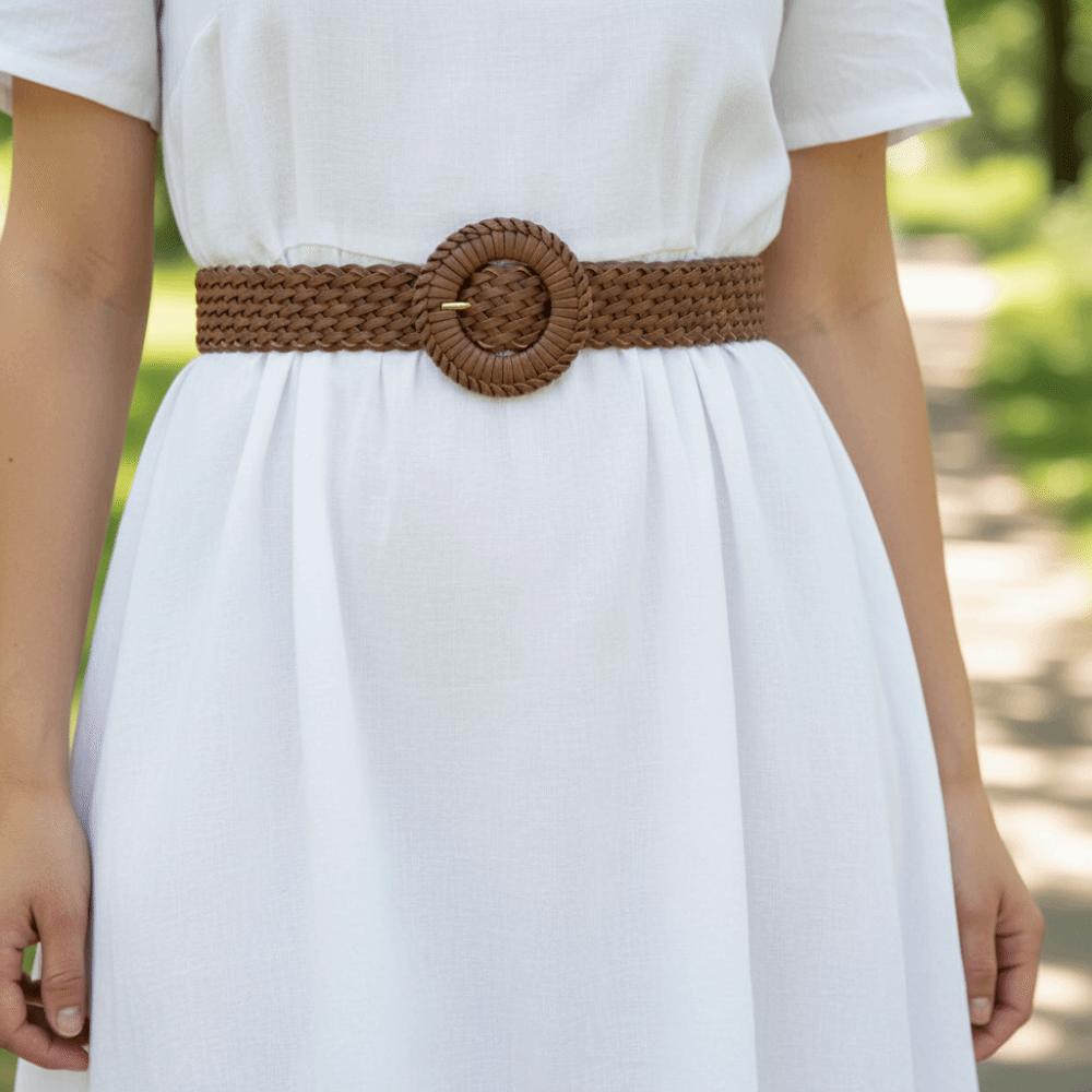 Hollow Out Retro Belt Woven Bohemian Style Waistband Casual Weave Belt Waist Accessories