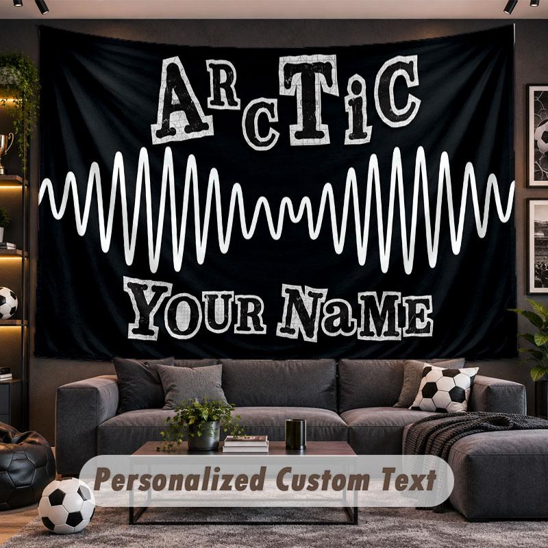 Wall Hanging Tapestry Custom NameArctic Monkeys Pattern Personalized Printed Fabric Wall Decor