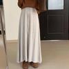 Knitted Skirt Women's High Waist Drawstring A- Line Skirts Autumn Winter New Style French Style Skirts