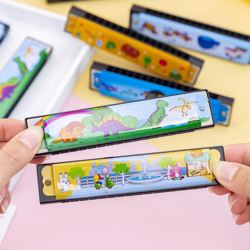 Educational Painted Harmonica Metal Mouth Organ Wind Instrument 16 Holes Harmonica Kids Toy