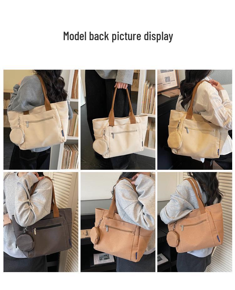 Versatile Women's Large Canvas Tote - Fashionable Mother-Child Casual Shoulder Bag for School & Commute