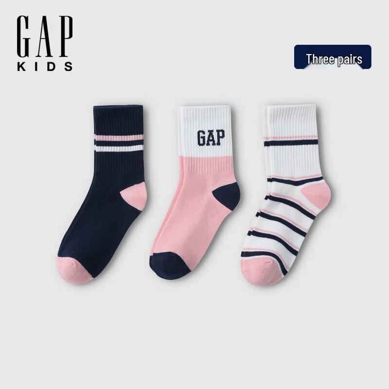 

GAP Girls Logo Knit Crew Socks (3-Pack) S/M