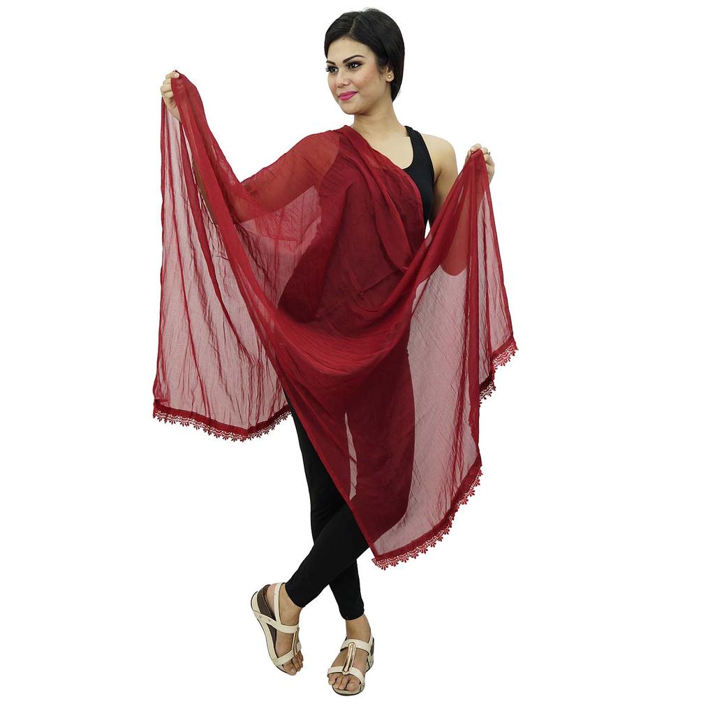 Chiffon Blend Dupatta Women Ethnic Chunni Fashion Stole Traditional Indian