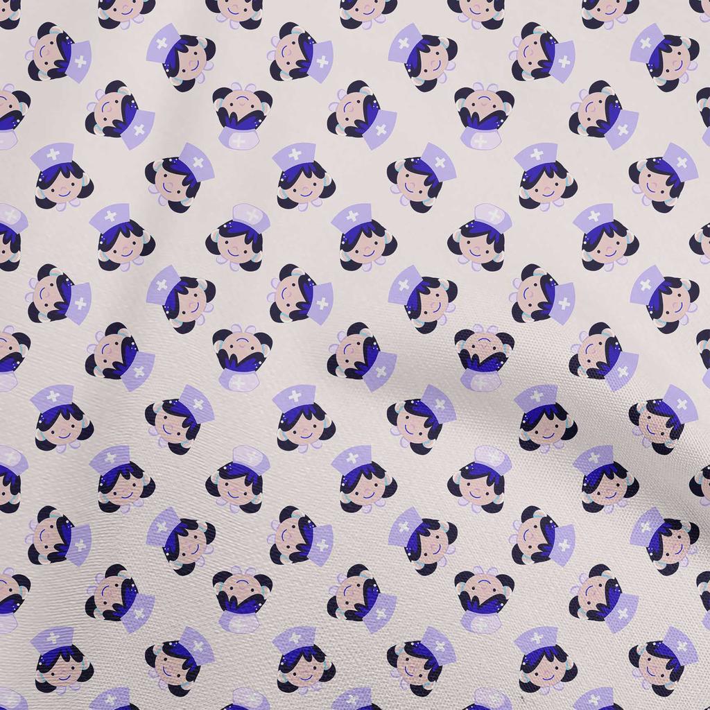 oneOone Cotton Flex Black Fabric Doctor Nurse Print Sewing Fabric By The Yard Printed Diy Clothing Sewing Supplies 40 Inch