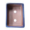 Umekichi Bonsai Bonsai Sea Cucumber Yokkaichi Banko Miscellaneous Compact Supplies, 4.5-inch Pot, Nade-kaku, Blue, Glaze, Ware, Shallow, Rectangular,