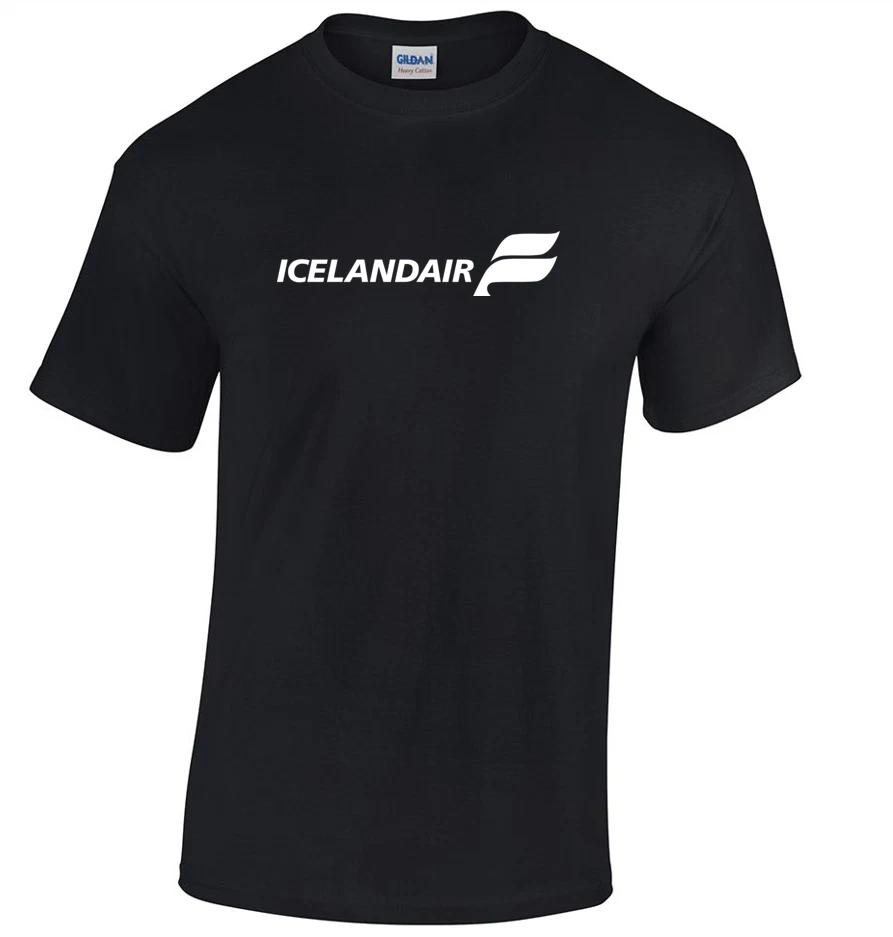 Icelandair Retro Logo Icelandic Airline Shirt Black Cotton T-Shirt S - 5XL 3XL