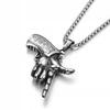 Necklace Silver Chain Weapon Hand Revolver 355