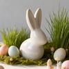 Basic Ceramic Rabbit Statue Sweet Small Animal Ornament Lovely Desk Decoration For Bookshelf Living Room Accent