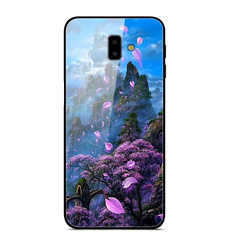 For Samsung J6 Plus Cases J4Plus J8 2018 Fashion Tempered Glass Hard Back Case For Samsung Galaxy J8 2018 Cover J6 J4 2018 Funda