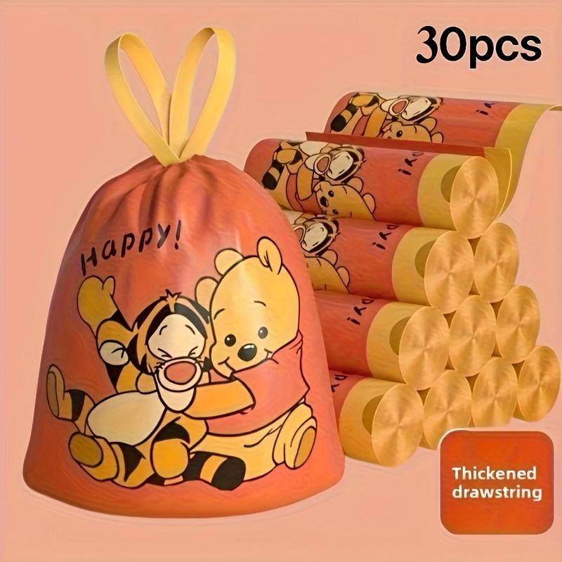 30/60pcs Thickened Tear-Resistant Drawstring Trash Bags, Large Capacity Stylish Creative Carry-On Garbage Bags, Portable Kitchen Cleaning Bags