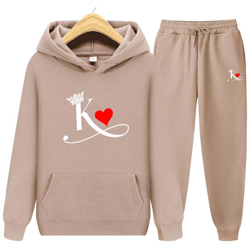 Pánské soupravy Mikina s potiskem K Sportovní souprava Tepláková souprava 2dílná souprava Mikina+kalhoty Pánská tepláková souprava Zimní souprava Sportovní