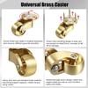 Pack of 2 Sturdy Brass Swivels Casters Portable 360 Degree Rotating Furniture Wheel for Chairs Cabinets Trunks Box