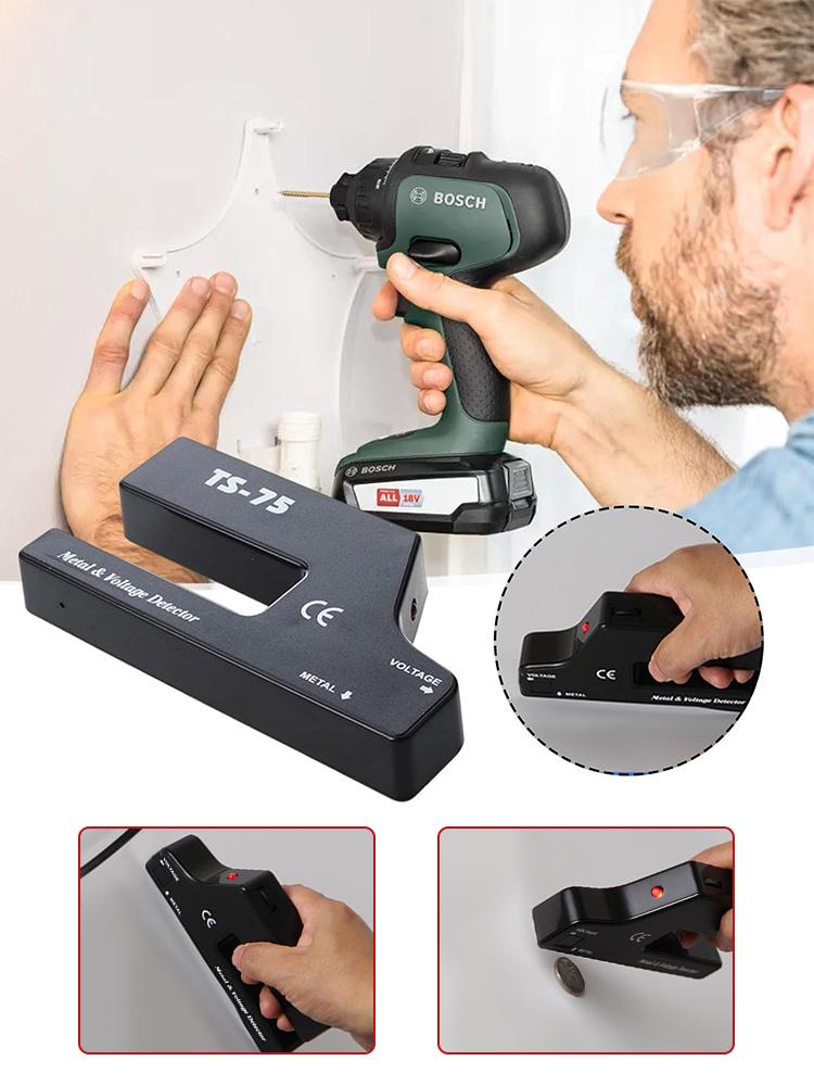 TS-75 Wall Scanner Metal Detector Pointer AC Wire Metal Detection Alert Pipe Power Sensitivity Voltage Detector Cable Pipe Wire