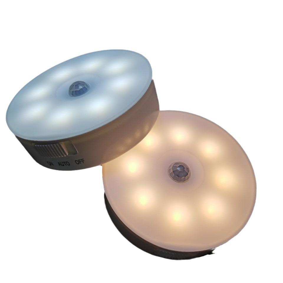 Magnetische runde LED-Bewegungssensor-Tischleuchte & Nachtlicht