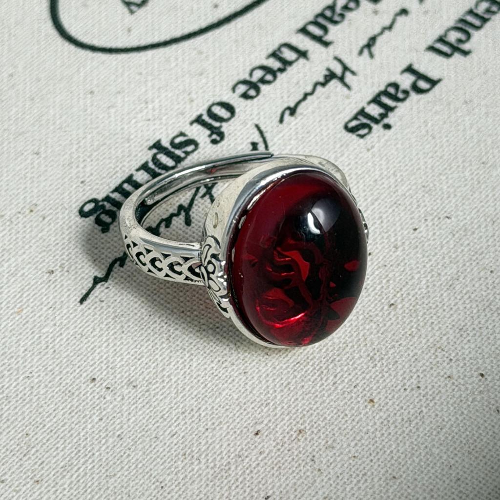 Xiaomi BF CLUB 925 Sterling Silver Ring For Women Jewelry Retro Black Stone Open Vintage Handmade Ring Allergy For Party Birthday Gift