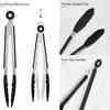 High-Temperature Resistant Stainless Steel Silicone Kitchen Tongs for Stir-Frying and Grilling