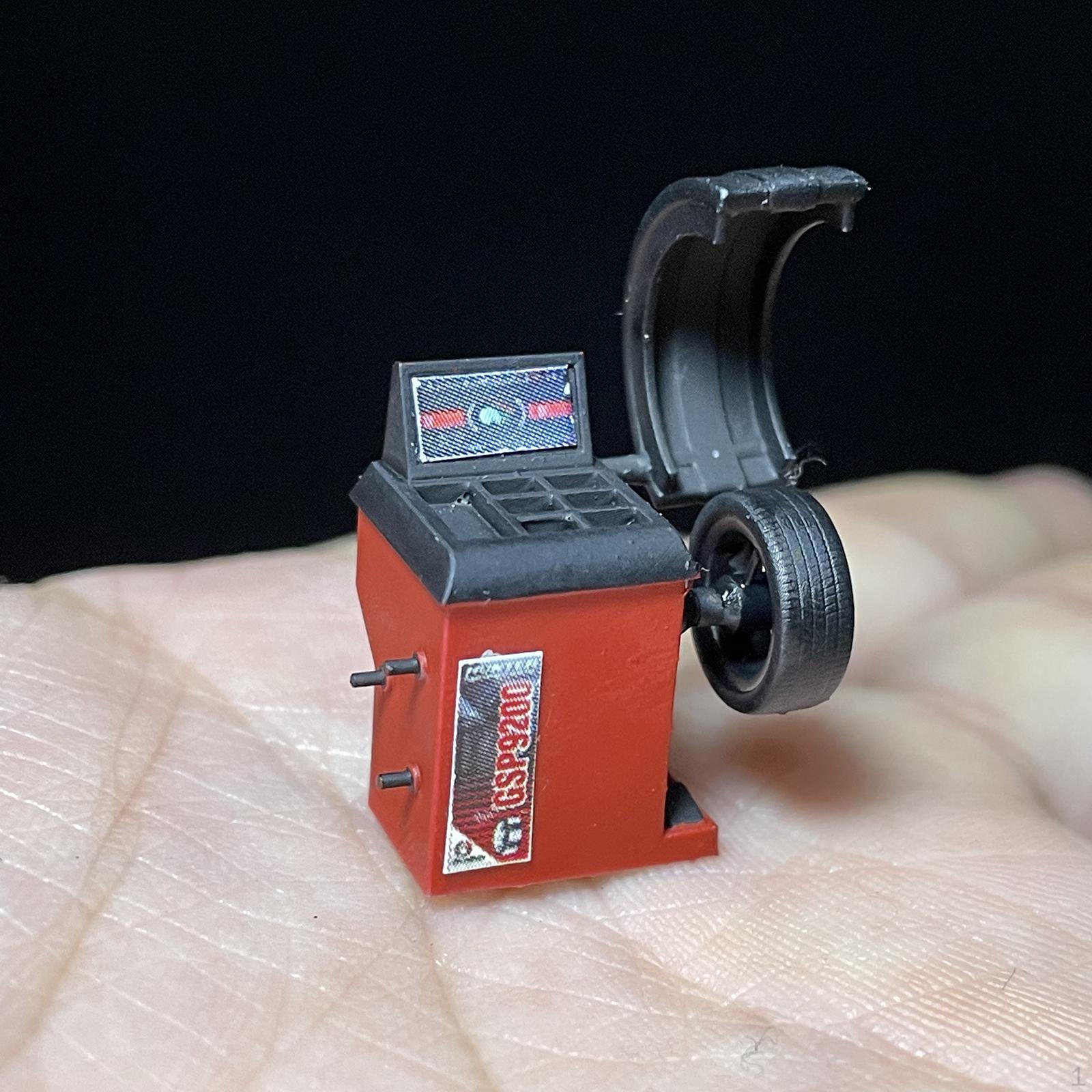 

1:64 Tire Balancer Model Display Ornament Collection Miniature Cars Toys for Garage Vehicle