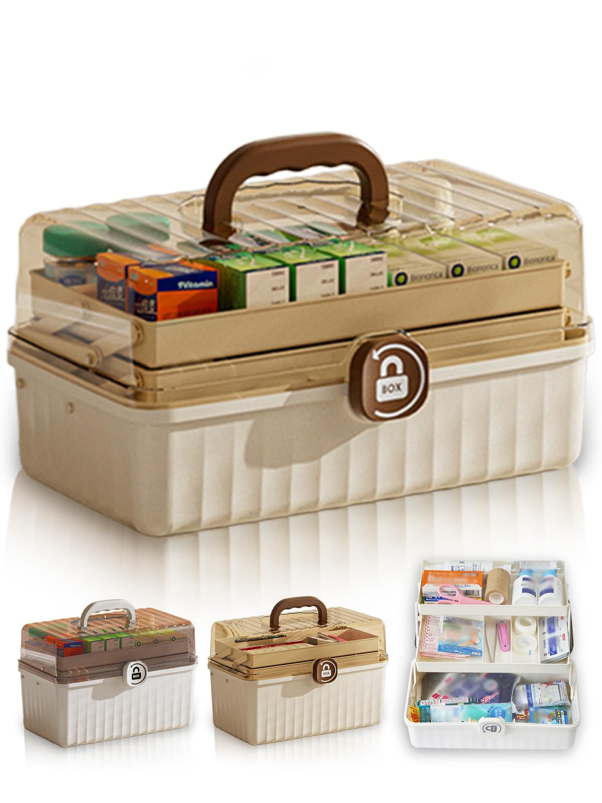 Featured in Magazines 3-Tier Organization First Aid Kit Medicine Box Large Capacity Stylish Cute Medicine Case Storage Box Small Item Contai 5390₽